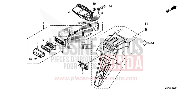 HECKLEUCHTE/KENNZEICHENBELEUCHTUNG von Africa Twin MAT BALLISTIC BLACK METALLIC (NHA86) von 2018